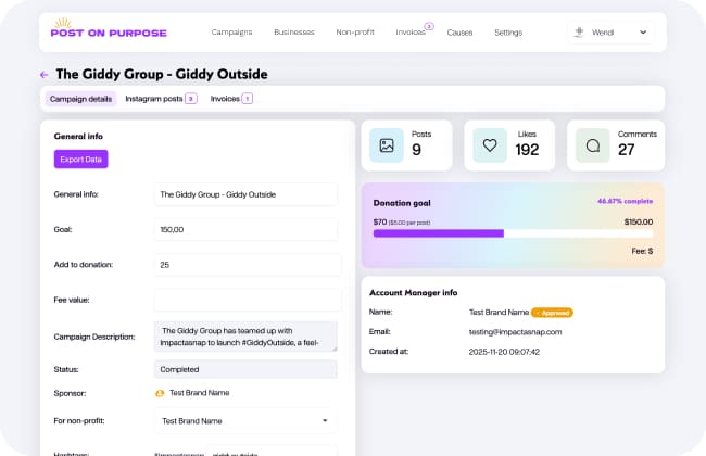 Every verified post triggers a real donation from sponsors.